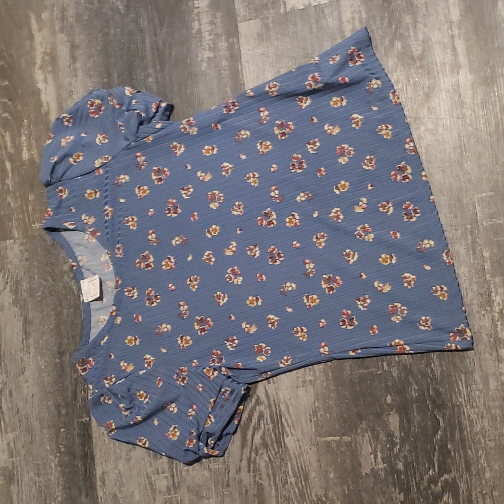 3/50 Twisted puff sleeve soft tshirt